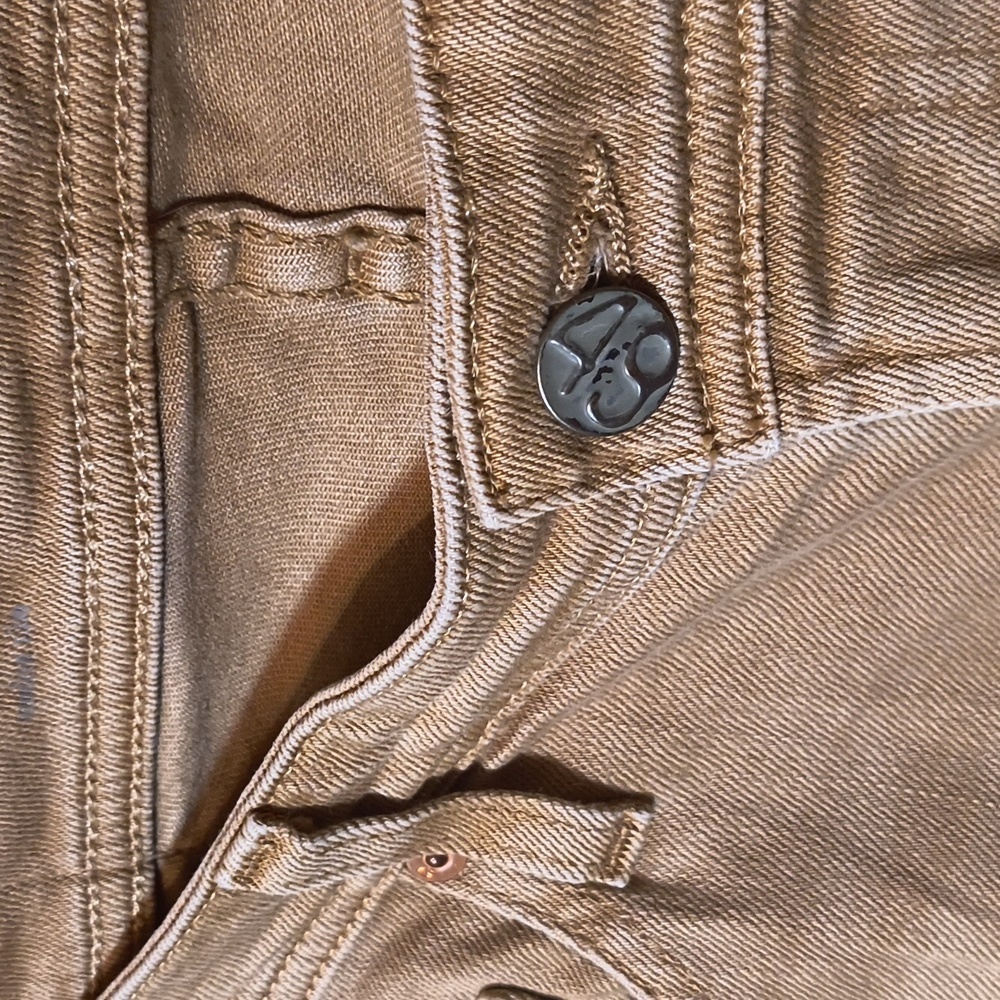Men's AG Adriano Goldschmied Tellis Tan Beige Slim Jeans 32R - Picture 7 of 13